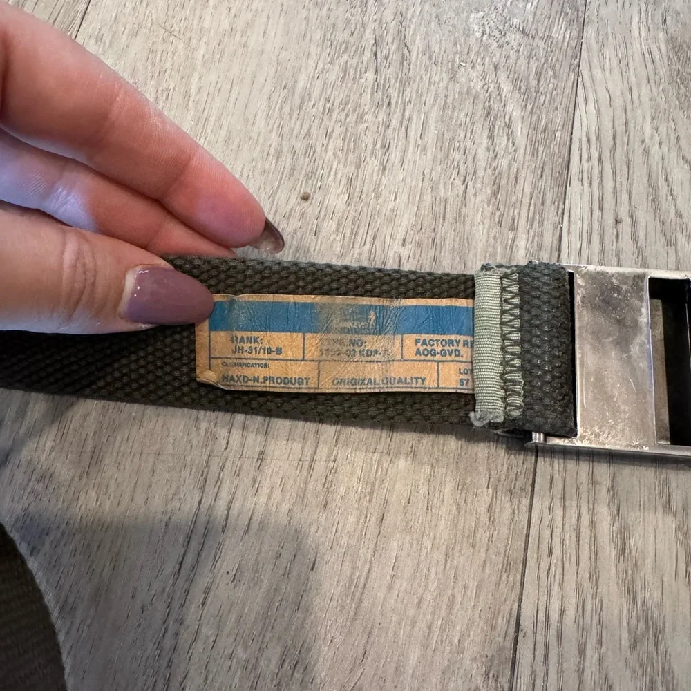 EAMKEVC Cotton Braided Hiking Belt With Metal Buckle, Olive Green 44 Inch